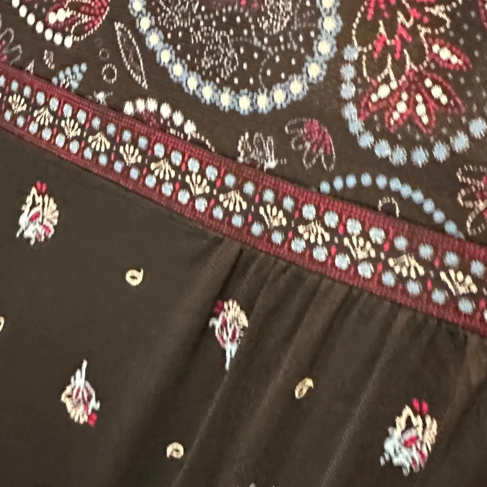 Style & Co. Black and Blue Long Sleeve Paisley Print Dress Size M - Picture 5 of 9